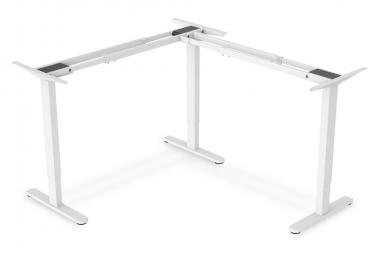 Pied de table réglable en hauteur électriquement, forme en L à 90°, triple moteur, blanc 