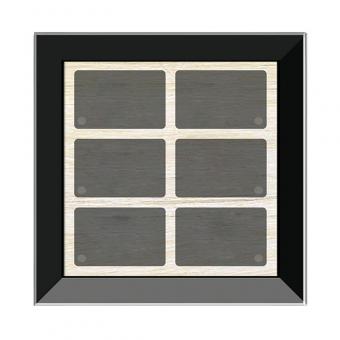 GT6 mit schmalem Rahmen, schwarz, mit 6 Tasten, 6 LEDs, integr. TS 