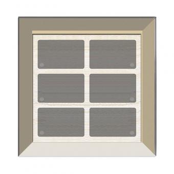 GT6 avec cadre étroit, champagne, avec 6 touches, 6 LEDs, TS intégrée 