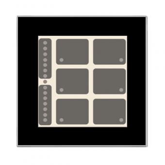 GT schwarz, mit 6 + 2 Tasten, 6 LEDs, BarGraph LED, integr. TS 