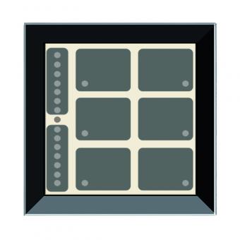 GT8 Rahmen, schmal, schwarz, 6 + 2 Tasten, 6 LEDs, BarGraph LED, integr. TS 