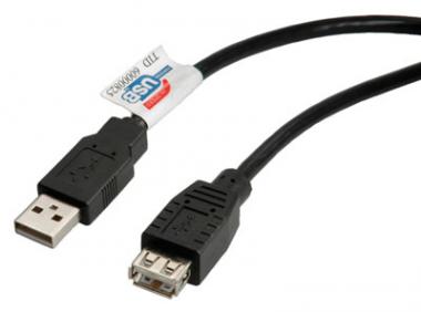 USB 2.0 Kabel, Typ A zu A, Stecker/Buchse 