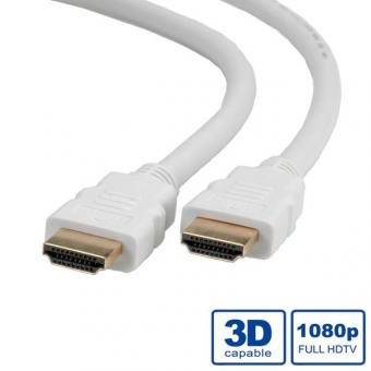 Câble HDMI à haut débit, avec Ethernet, blanc 