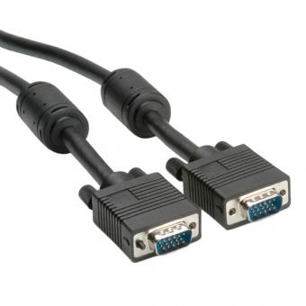Monitorkabel HD15, Stecker/Stecker, mit Ferritkern + DDC 