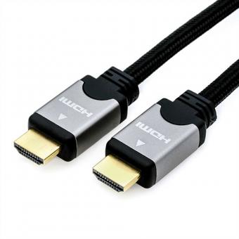 Câble HDMI à haut débit avec Ethernet, noir/argent 