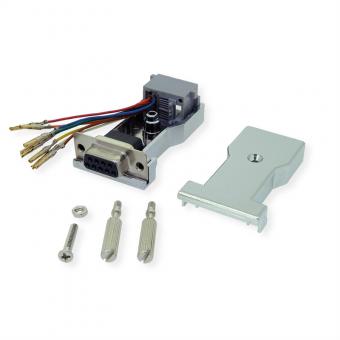 DB9 Buchse-RJ45 Buchse, 8P/8C, 8Ltg., silber 