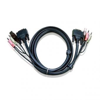 KVM-Kabel, DVI-I (Single Link), USB, Audio 