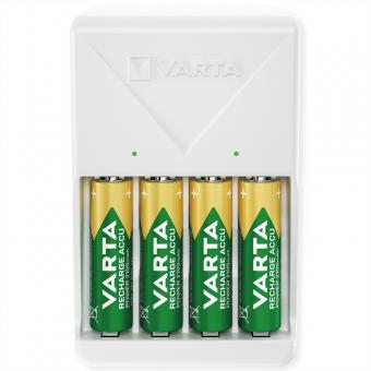 Ladegerät + 4 Akkus NH-AA, 2100mAh, Plug Charger inkl. Akkus, 4x Mignon AA, vorgeladen, sofort einsatzbereit 