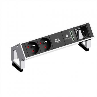 DESK2 2xUTE 35° 1xUSB Charger 1xCM Strom 0,2m GST18 Weiß 