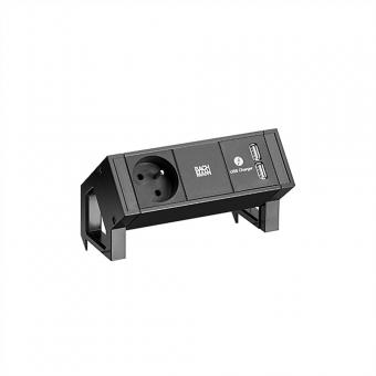 DESK2 1xUTE 1xUSB Charger Strom 0,2m GST18 RAL9005 