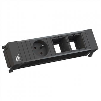 POWER FRAME 1xUTE 2xCM profilé plastique noir 