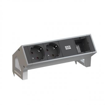 DESK2 2x Schutzkontakt 1x ABD GST18 Inox 