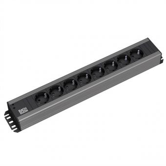 Handwerkerleiste, 8x Schuko, 19-Zoll-Rack kompatibel, 2,0m 