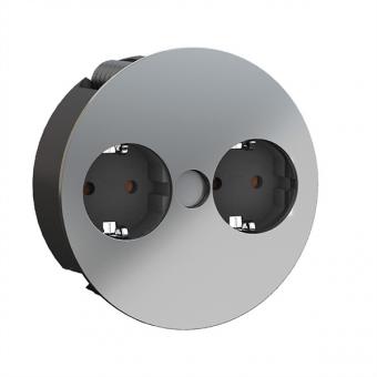 TWIST 2x Schutzkontakt, Aderendhülsen, Schutzkontaktmontagestecker, chr 