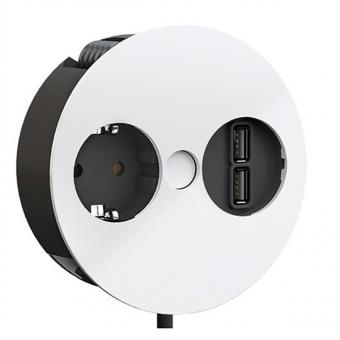 TWIST 1x Schutzkontakt, Aderendhülsen, USB-Charger, Schutzkontaktmontag 