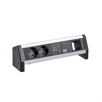 DESK 2xCEE7/3 1xUSB Charger 