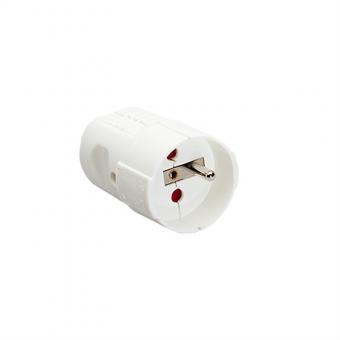 Kupplung mit Erdungsstift, für Frankreich, Knickschutztülle, weiß 