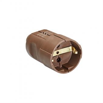 Prise de courant de sécurité, marron, montage résistant à la rupture 