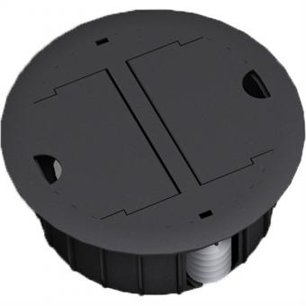 Exit Point schwarz RAL9005, Kabeldurchlass für Hohlböden schwarz 