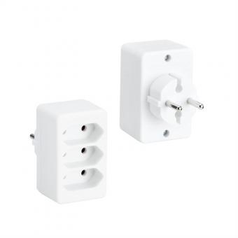 Multistecker 3xEuro, weiß 3x2,5A/230V 