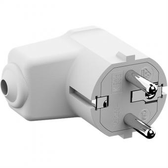 Montage-Winkelstecker weiß, CEE 7/7 2-polig mit Schutzkontakt 