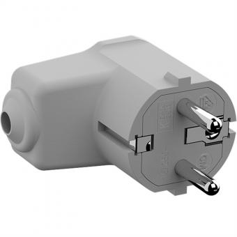 Montage-Winkelstecker grau, CEE 7/7 2-polig mit Schutzkontakt 