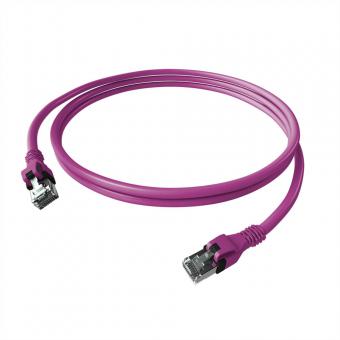 EasyLan DualBoot PushPull IP20 Patchkabel, Kat.6A (Class EA), S/FTP, violett, 5m 