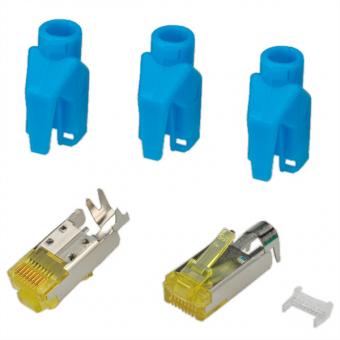 TM31 Stecker, geschirmt, Tülle blau, 50 Stück 