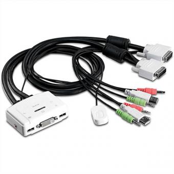 TK-214i, commutateur KVM 2x, DVI, USB, audio 