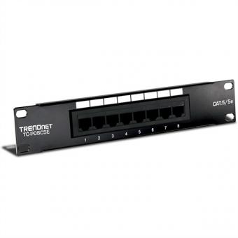 TC-P08C5E, 8-Port Patchpanel, Kat. 5e, ungeschirmt 