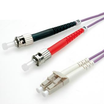 LWL-Kabel 50/125µm, OM4, LC/ST, violett 