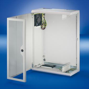 LAN-Wandverteiler, 4HE, vertikal, 600x425x220mm, lichtgrau 