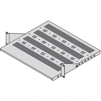 Etagère 19 pouces, réglable en profondeur, 2 UH, 430 x 250mm, RAL7021 