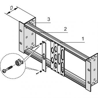 19-Zoll-Modulträger ohne Zugentlastung 