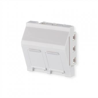 Keystone Anschlussdose 45x45mm, 2 Port unbestückt, reinweiß RAL9010 