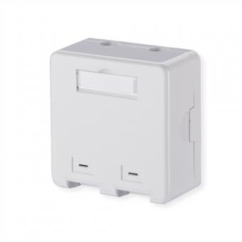 Keystone Anschlussdose AP, 2 Port unbestückt reinweiß 