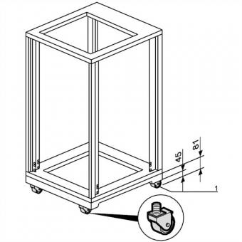 Roulettes pivotantes pour socle - SET DE ROUES (F.STAT)4STK 