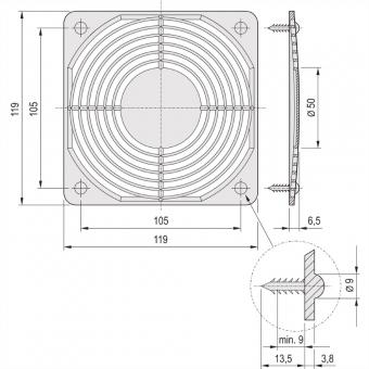Kit d'assemblage de la grille de protection pour grille métallique 