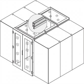 Profilé d'extension de la hauteur du conteneur d'allée pour soulever le couvercle supérieur 