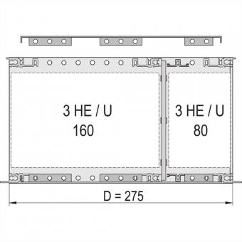 Abdeckblech für Anschraubung an die Seitenwand, 275mm tief (CompactPCI), EMC 42TE 275T 2ST 