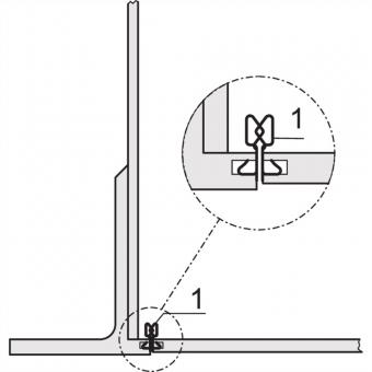 EuropacPRO Kit de blindage CEM, face avant/face latérale, acier inoxydable, encastré, 6 U 