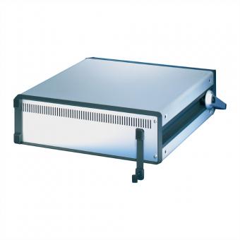 Rückwandfuss mit Gummieinlage, 3HE, RAL7016 