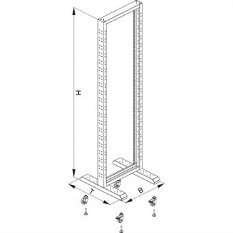 Standfuß für 19-Zoll-Profilrahmen, schwarz 