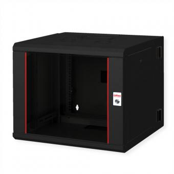 19-Zoll Wandgehäuse Pro 9 HE, 600x600 BxT zweiteilig schwenkbar schwarz 