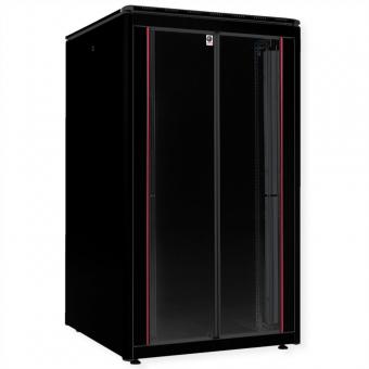 19-Zoll Netzwerkschrank Pro 26 HE, 800x800 BxT Glastür schwarz 