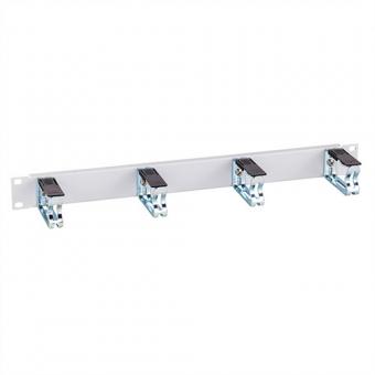 19-Zoll-Kabelführung, 1 HE, mit 4 Kabelösen, Metall 