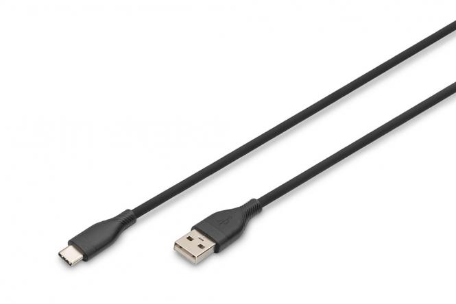 USB-C Silikon Anschlusskabel, 0,5m, schwarz 