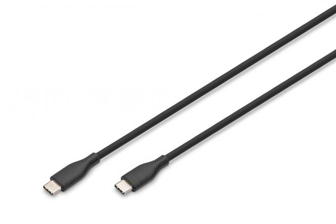 USB-C Silikon Anschlusskabel, 2m, schwarz 