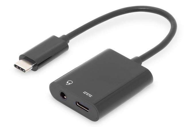 USB Type-C Adapter / Konverter, Type-C auf USB Type-C + 3.5mm Klinke 