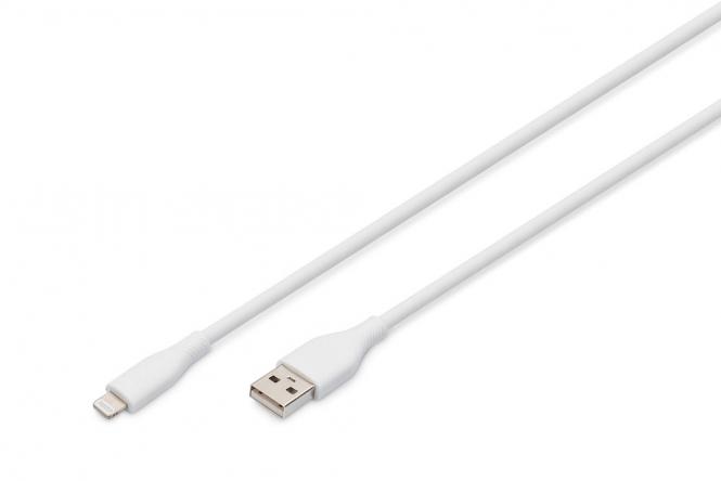 Lightning Silikon Anschlusskabel, USB-A zu Lightning, 0,5m, weiß 
